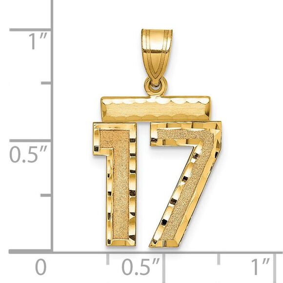 14K Yellow Gold, Varsity Collection, Medium D/C Pendant Number 17 - Picture 2 of 3